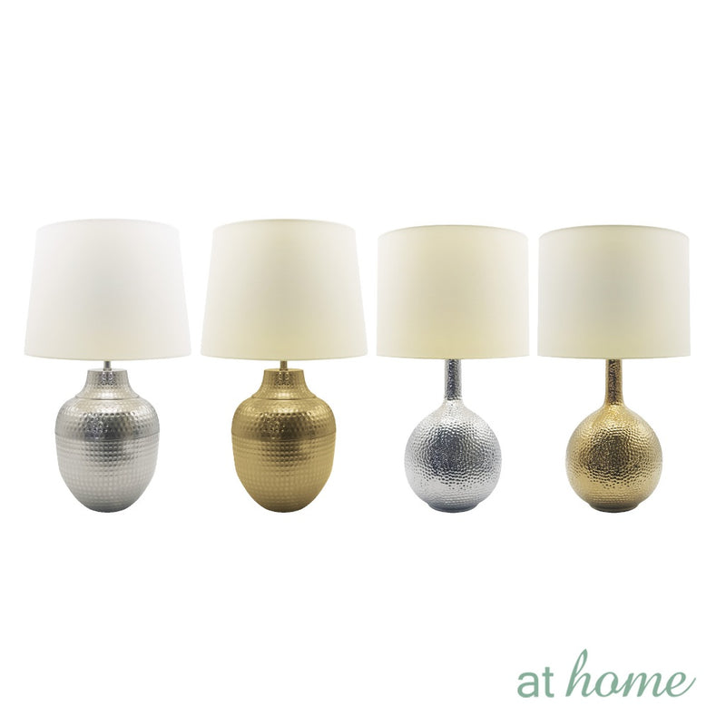 AT HOME Table Lamp Gomo/Gas Nordic Metal Lamp Linen Shade, Modern Warm Light, Night Light, Bedroom