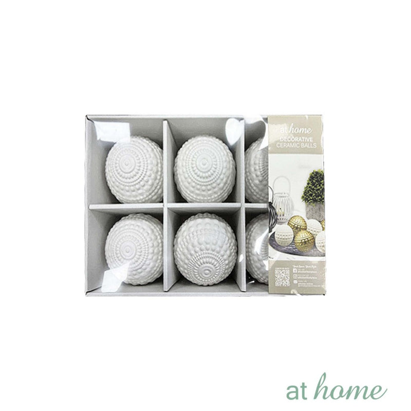 Rahi 1pc Ceramic Ball/Sphere At Home White/Gold Nordic Decor Ball For Bowl Vases Living Dining