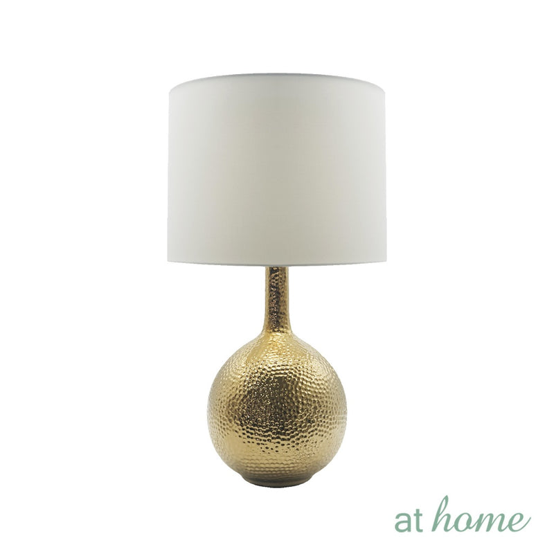 AT HOME Table Lamp Gomo/Gas Nordic Metal Lamp Linen Shade, Modern Warm Light, Night Light, Bedroom