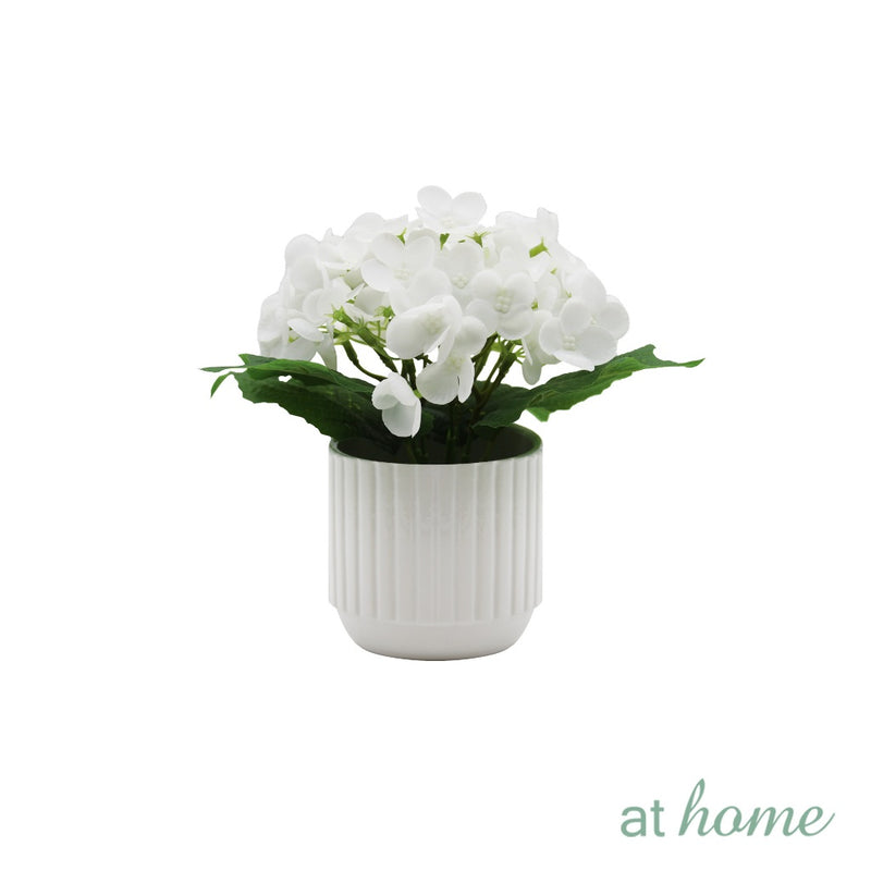 At Home 1pc Hydrangea Artificial Potted Plant – Nordic Home Office Decoration, For Tabletop Shelf