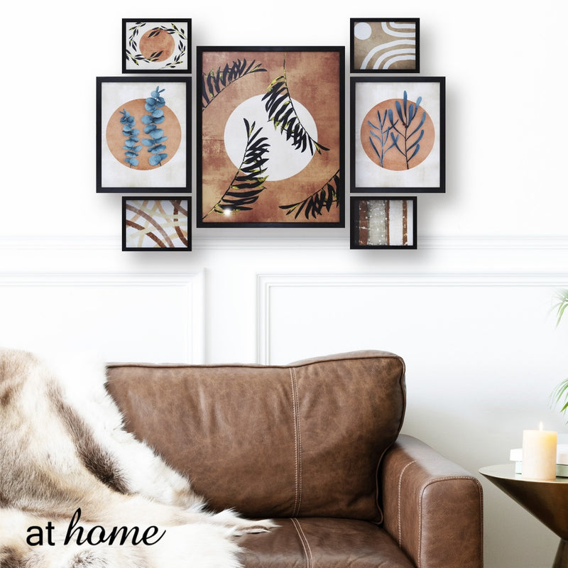 At Home Ready to Hang Set of 7 Canvas Frame - Rumford Nordic Wall Art Decoration