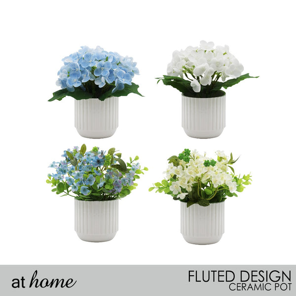 At Home 1pc Hydrangea Artificial Potted Plant – Nordic Home Office Decoration, For Tabletop Shelf