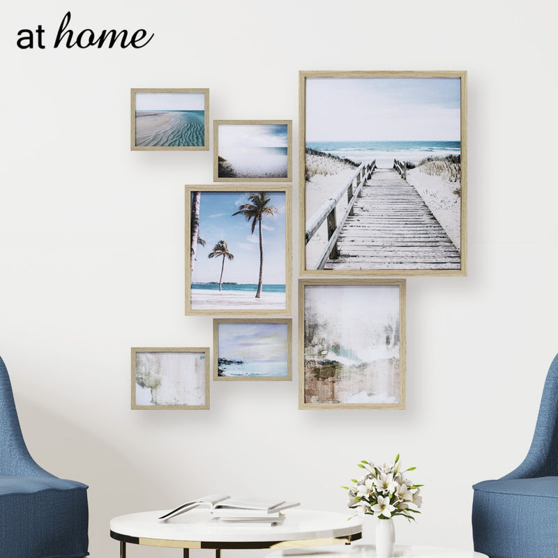 At Home Ready to Hang Set of 7 Canvas Frame - Rumford and Romina Nordic Wall Art Decoration