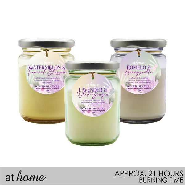 At Home Ramohna Scented Glass Jar Candle For Home And Office Fragrance 21 Hours Burning Time