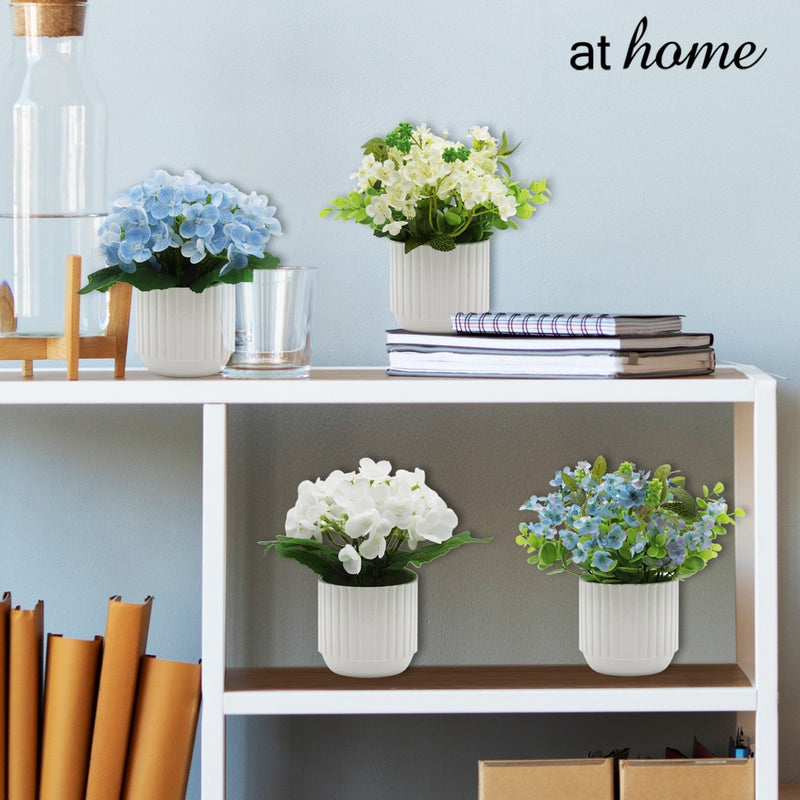 At Home 1pc Hydrangea Artificial Potted Plant – Nordic Home Office Decoration, For Tabletop Shelf