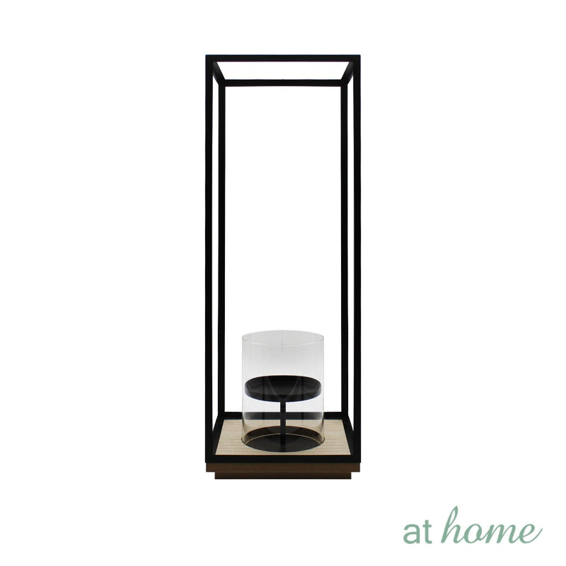 At Home Waylon Nordic Metal Lantern Pillar Candle Holder, Home Décor, Tabletop