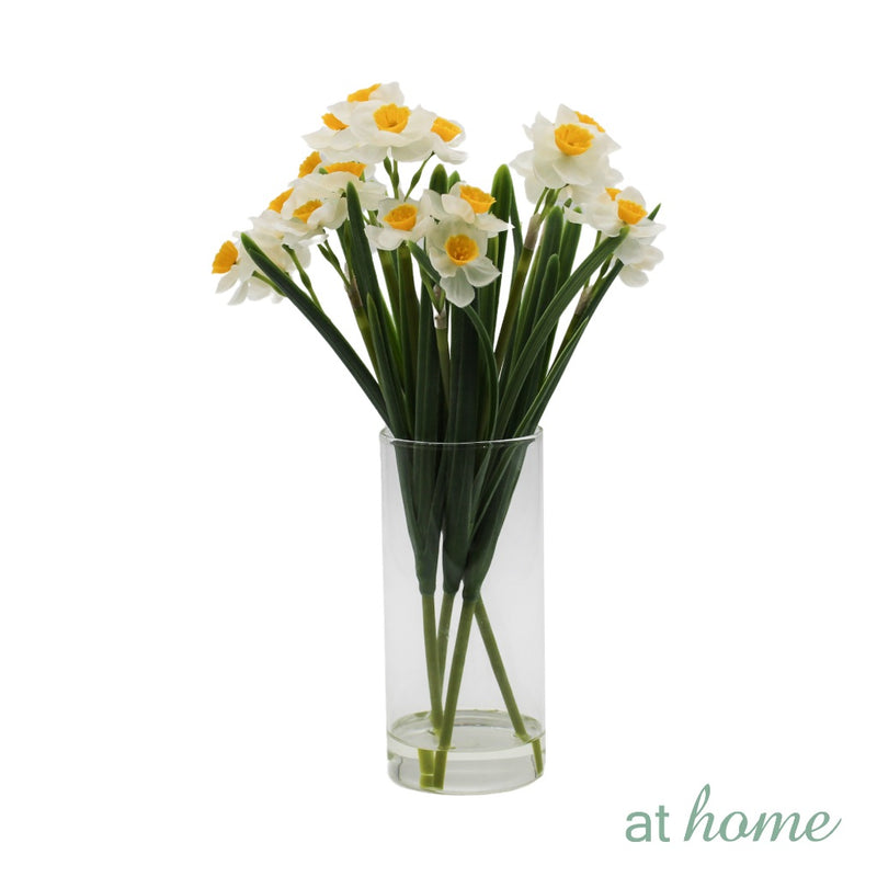 AT HOME Artificial Glass Potted Plant 1pc Hazona – Nordic Home Office Decoration, For Tabletop Shelf