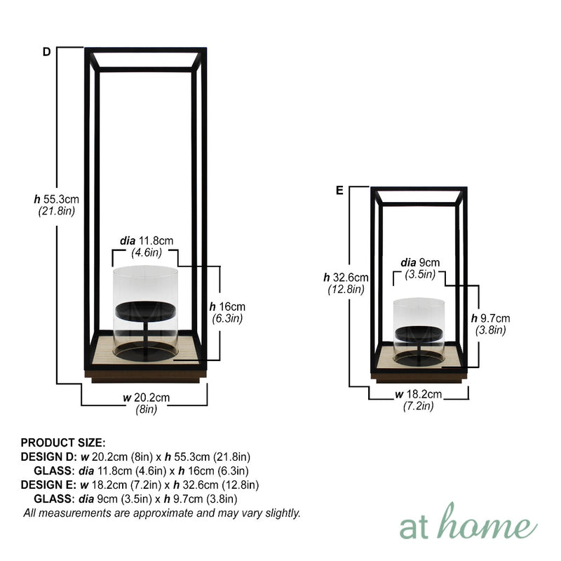 At Home Waylon Nordic Metal Lantern Pillar Candle Holder, Home Décor, Tabletop