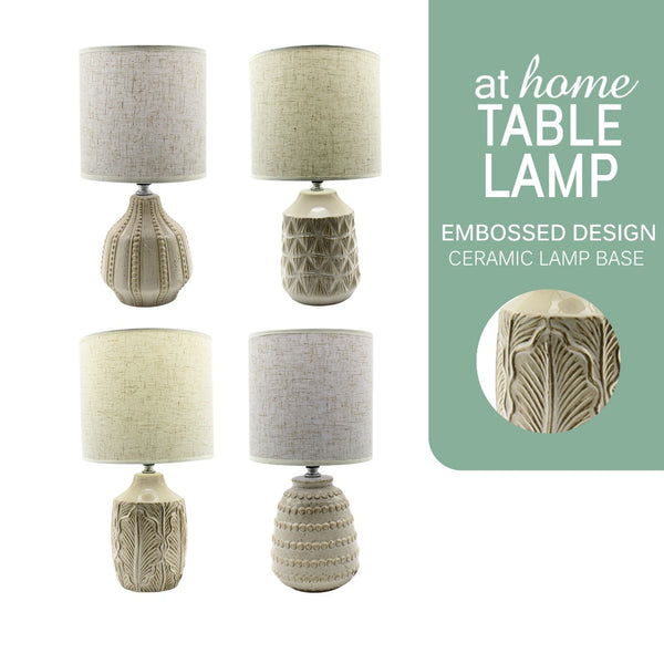 Zamio/Zedon/Zalvo Nordic Ceramic Table Lamp At Home Linen Shade, Modern Warm Light, Night Light