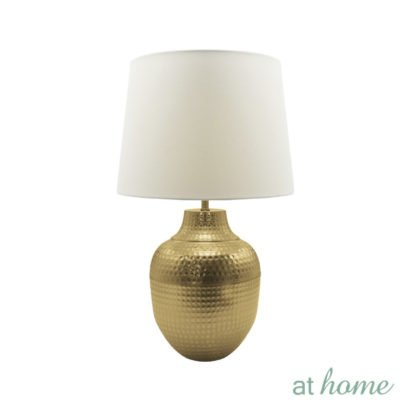 AT HOME Table Lamp Gomo/Gas Nordic Metal Lamp Linen Shade, Modern Warm Light, Night Light, Bedroom