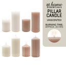 Tashi or Tegan Unscented Pillar Candles Plain or Sculptural Design — Essential