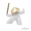 Soldier/Lady White and Gold Polyresin