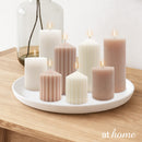 Tashi or Tegan Unscented Pillar Candles Plain or Sculptural Design — Essential