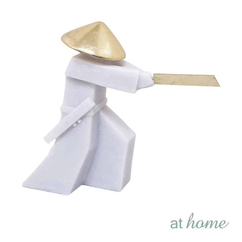 Soldier/Lady White and Gold Polyresin