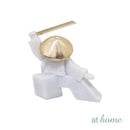 Soldier/Lady White and Gold Polyresin