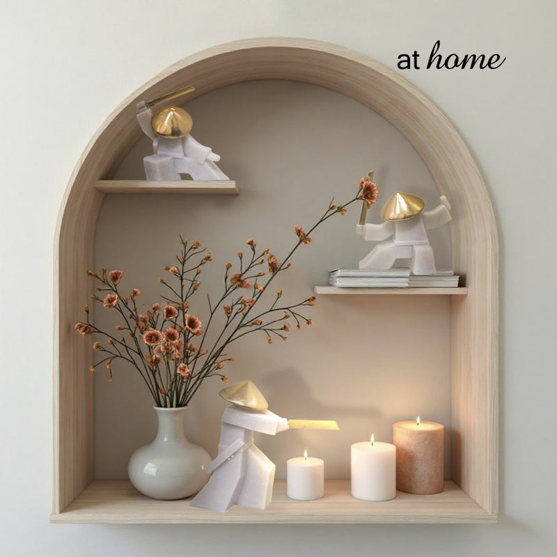 Soldier/Lady White and Gold Polyresin