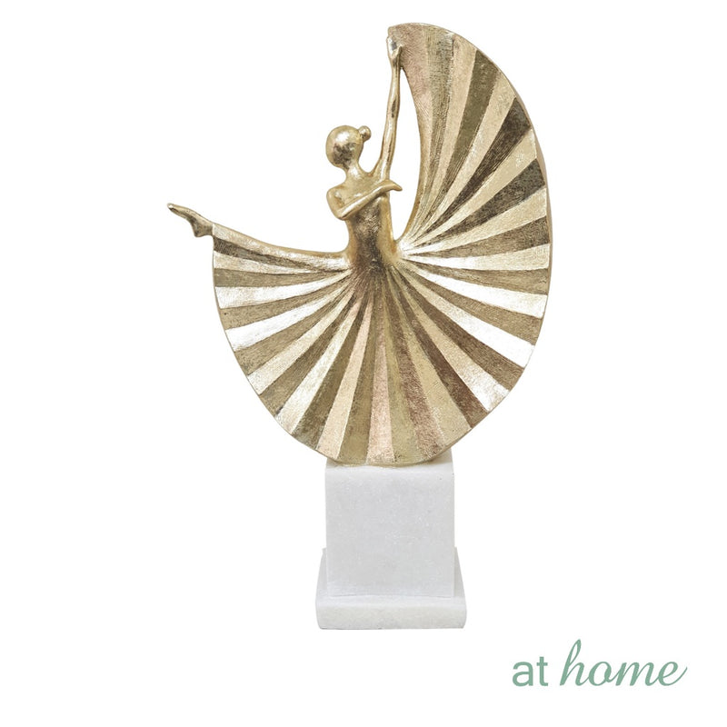 Soldier/Lady White and Gold Polyresin