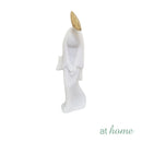 Soldier/Lady White and Gold Polyresin