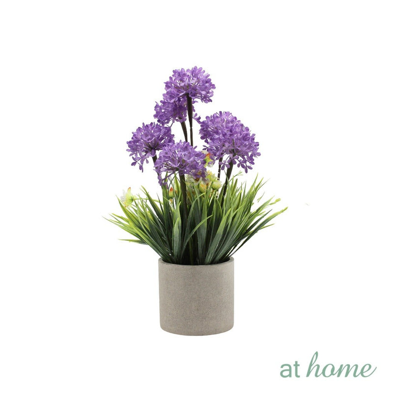 At Home Xylina Lavender and Xavienna Dandelion Flower Potted Plant Home Office, Living Room Décor