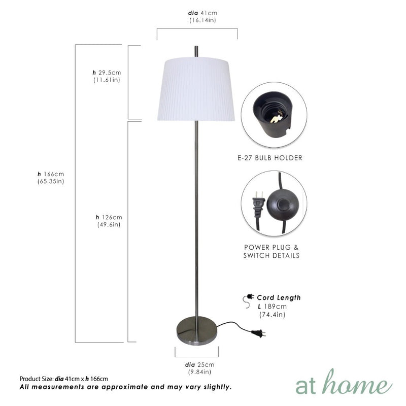 Hans Nordic Metal Floor Lamp 65"