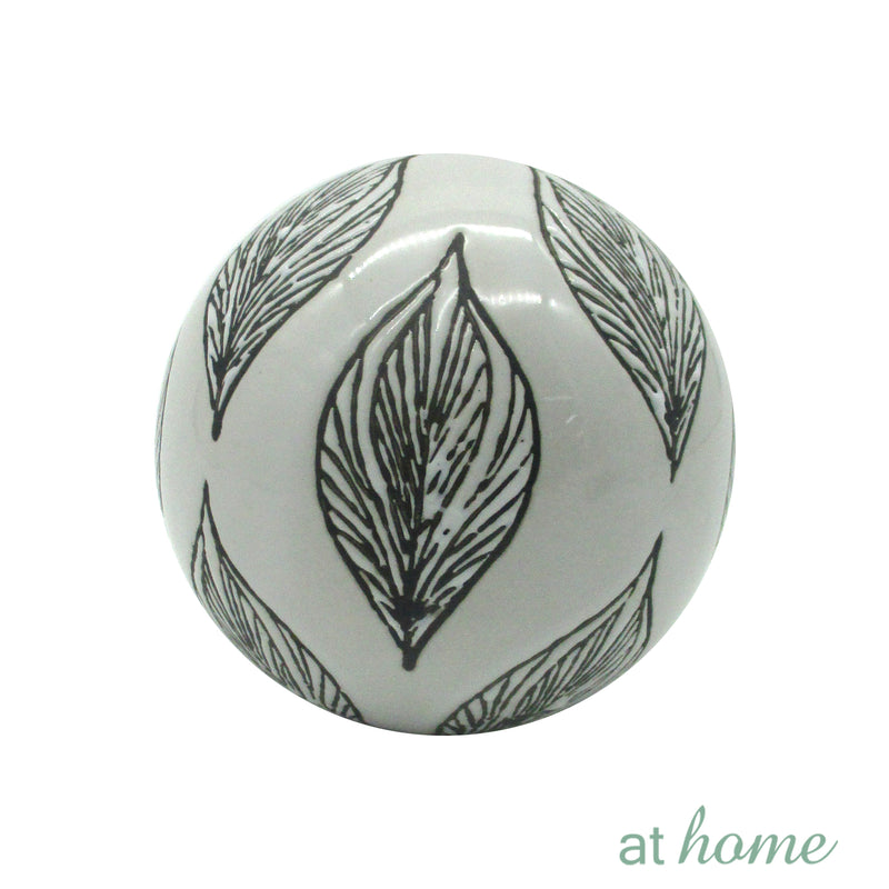 Ceramic Spheres Rustic Leaf Design Decor Ball - Sunstreet