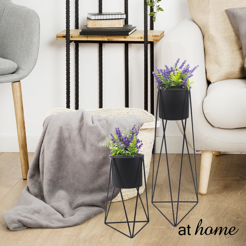 [SALE] Grace Tall Metal Planter w/ Stand and Pot