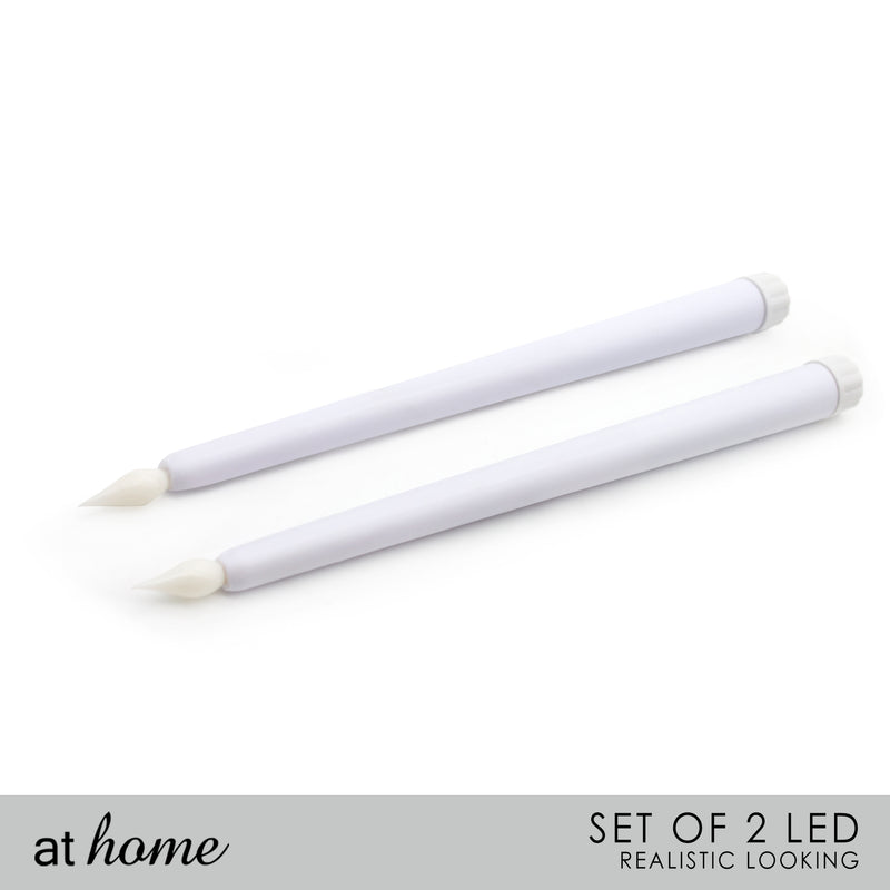 Set of 2 Flickering Flameless LED Taper Stick Candle