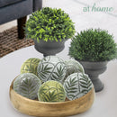 Ceramic Spheres Palm Leaf Design Decor Ball