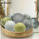 [SALE]  Ceramic Spheres Debossed Dots Design Decor Ball