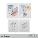Set of 2 Xen Face Canvas Wall Art