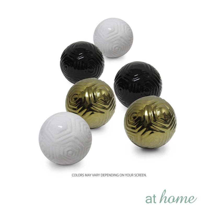 Ceramic Sphere Hexagon Pattern Decor Ball