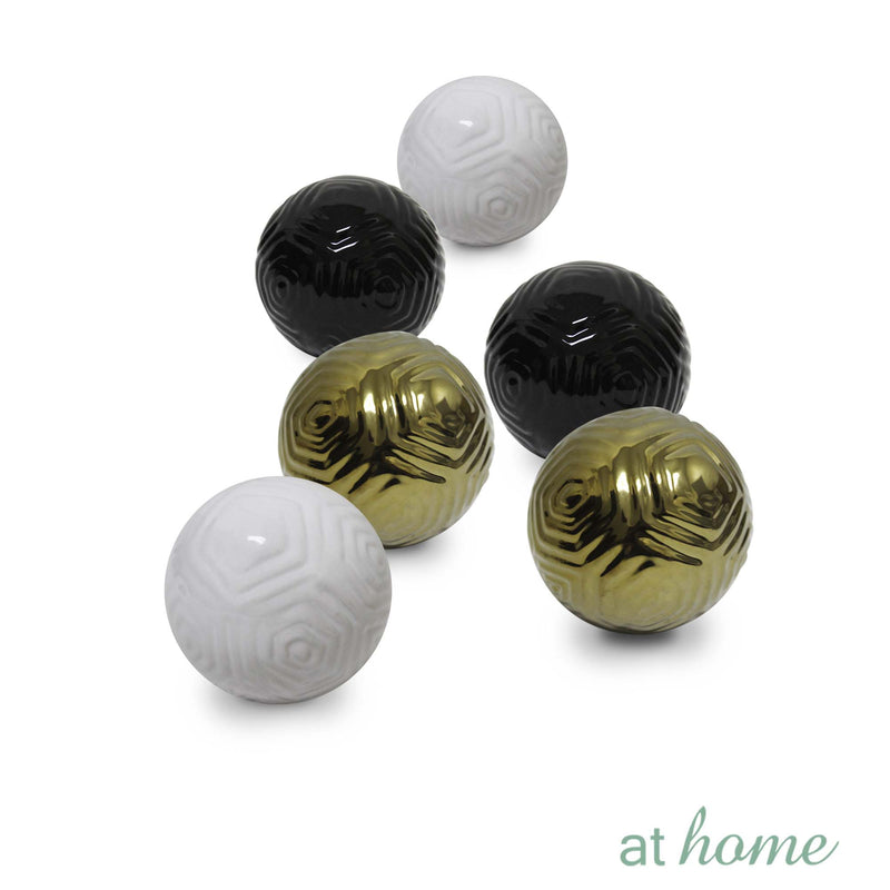 Ceramic Sphere Hexagon Pattern Decor Ball