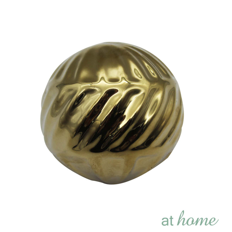 Ceramic Sphere Leaf Pattern Decor Ball