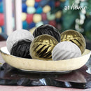 Ceramic Sphere Leaf Pattern Decor Ball