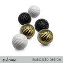 Ceramic Sphere Leaf Pattern Decor Ball