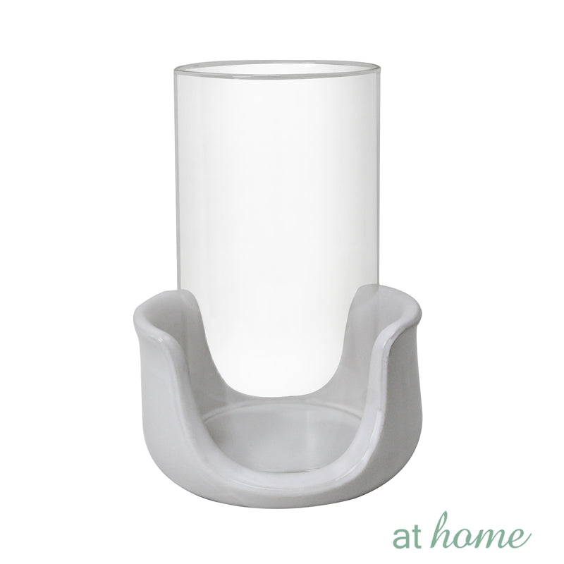 Deluxe Liam Ceramic Candle Holder with Removable Glass