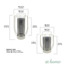 Deluxe Silvanna Metal Pillar Candle Holder w/ Glass Jar