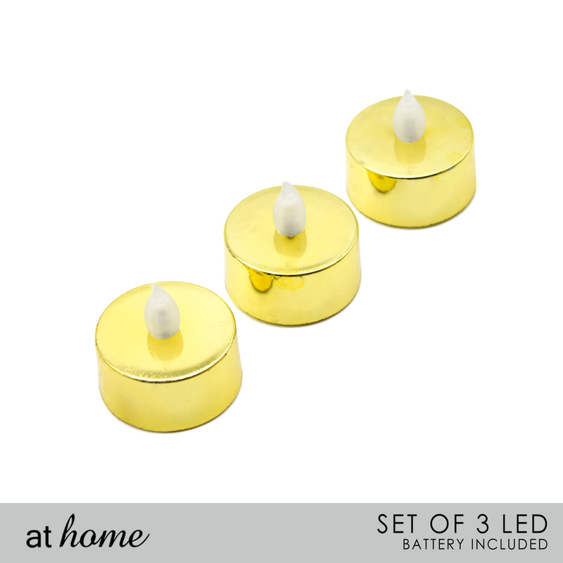 Set of 3 Flickering Flameless LED Tealight Candle