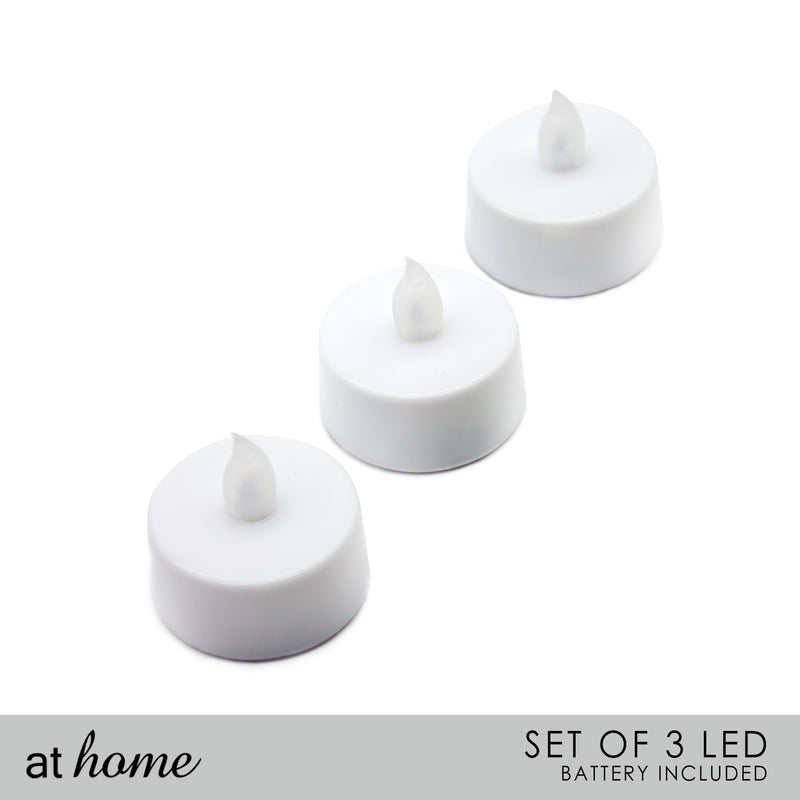 Set of 3 Flickering Flameless LED Tealight Candle