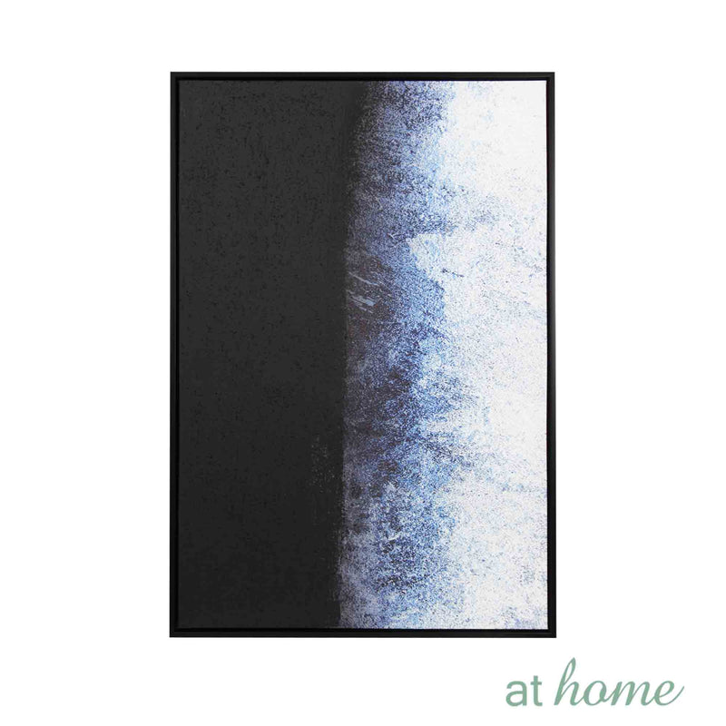 Blue Abstract & Moon Frame Painting Wall Art Decoration