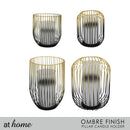 Deluxe Two Tone Metal Candle Holder With Removable Glass Jar