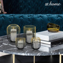 Deluxe Two Tone Metal Candle Holder With Removable Glass Jar