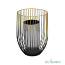 Deluxe Two Tone Metal Candle Holder With Removable Glass Jar