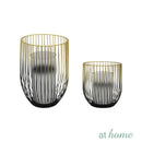 Deluxe Two Tone Metal Candle Holder With Removable Glass Jar