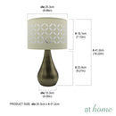 Deluxe Laurent 16 Inches Metal Table Lamp