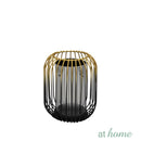 Deluxe Two Tone Metal Candle Holder With Removable Glass Jar