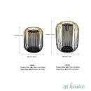 Deluxe Two Tone Metal Candle Holder With Removable Glass Jar