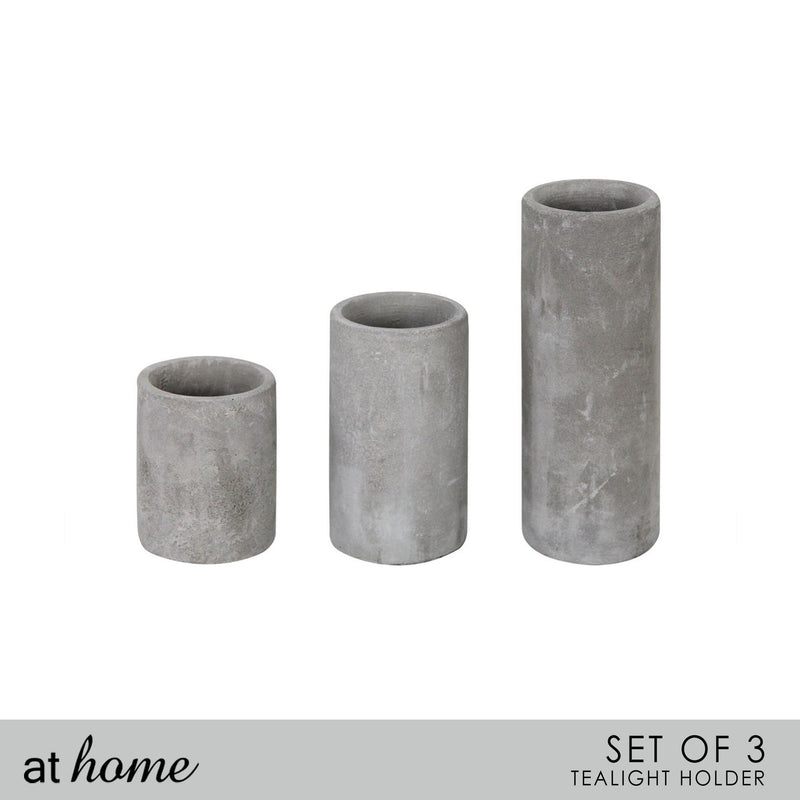 Deluxe Set of 3 Sanai Cement Candle Holder