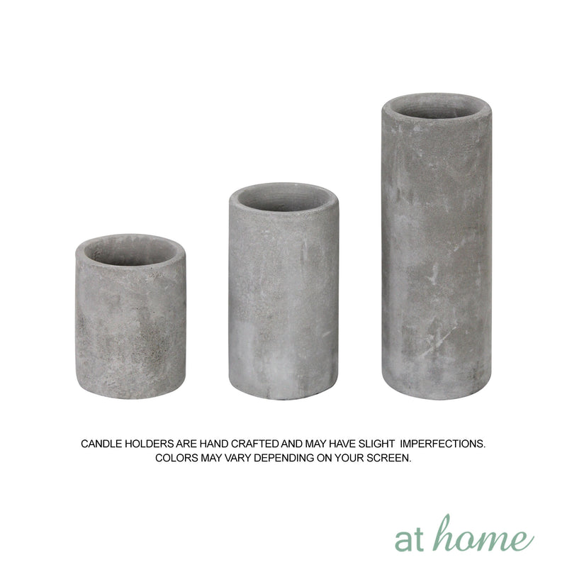 Deluxe Set of 3 Sanai Cement Candle Holder