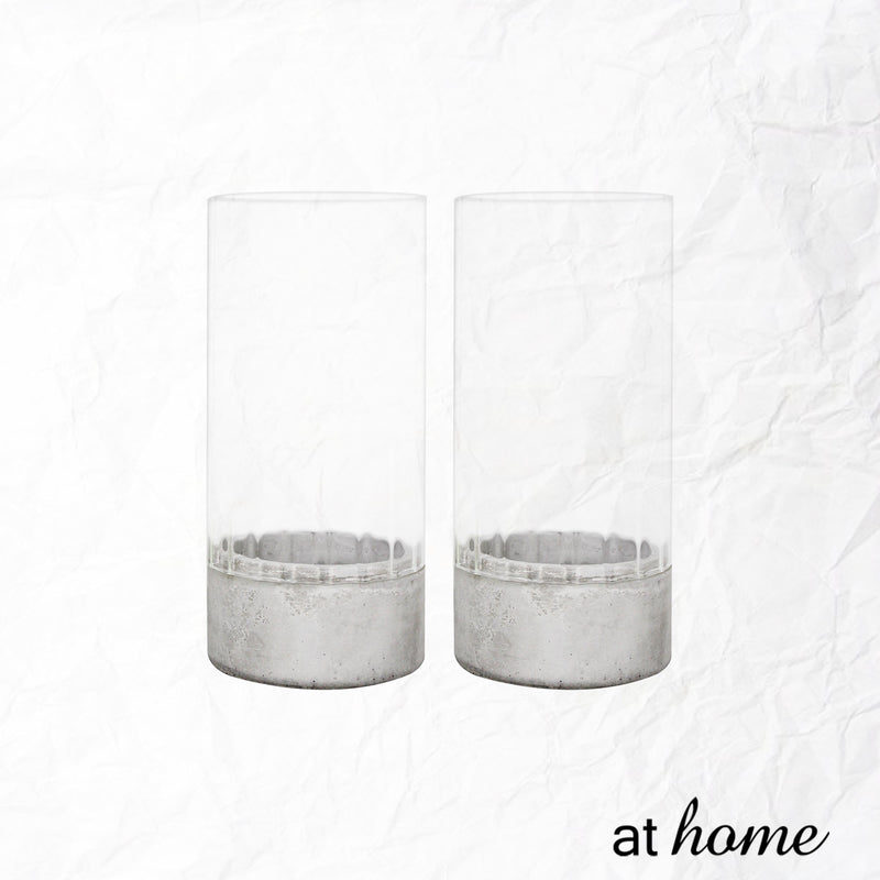 Deluxe Set of 2 Sanya Cement Candle Holder